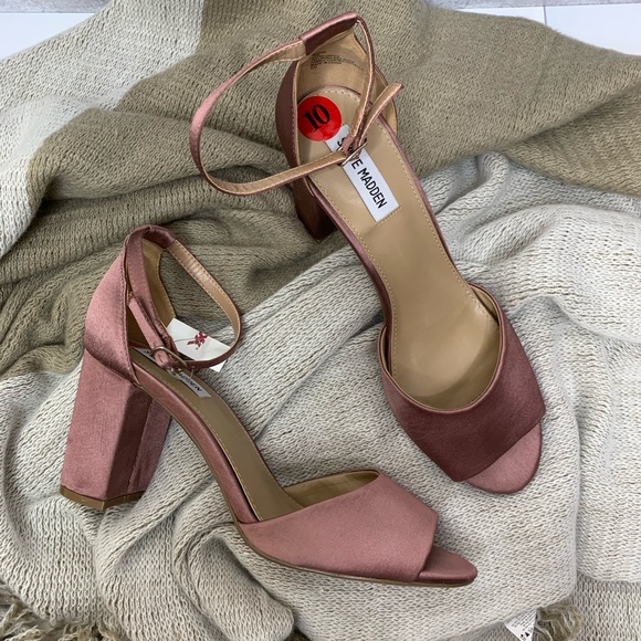 Steve Madden Shoes - NWT Steve Madden Mirna Blush Satin Heeled Sandal